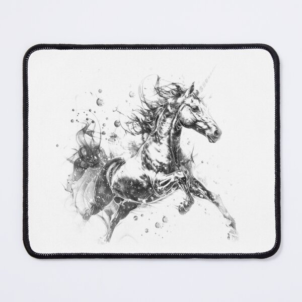 Item preview, Celestial Running Unicorn | Dreamy Monochrome Fantasy Art designed and sold by inkoutninja.