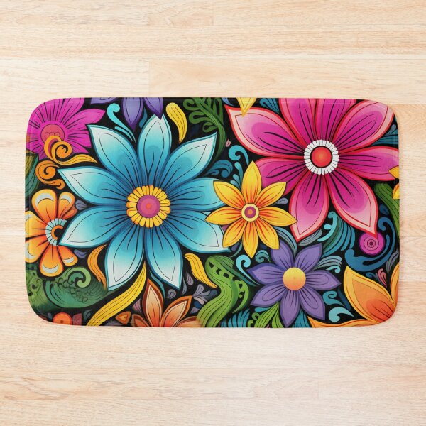 Item preview, Psychedelic Vibrant Multicolor Flowers Pattern designed and sold by GrinGalore.