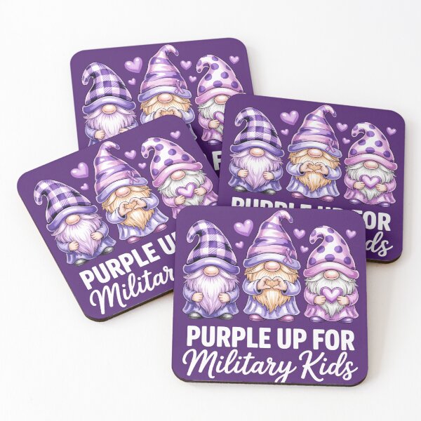 Item preview, Purple Up For Military Kids Cute Gnome Trio Military Child Month Awareness Gift designed and sold by Dazeville Studio1541 .
