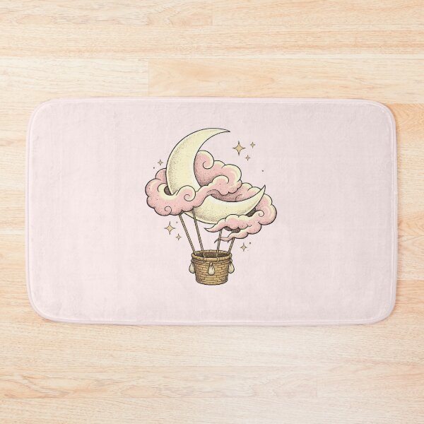 Item preview, Crescent Moon Hot Air Balloon Cloud Vintage Celestial Art designed and sold by VibeMax.