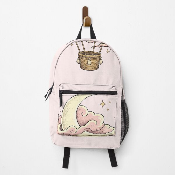Item preview, Crescent Moon Hot Air Balloon Cloud Vintage Celestial Art designed and sold by VibeMax.