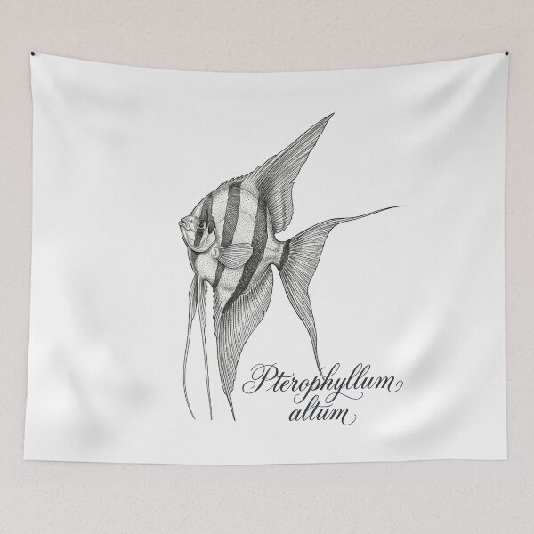 Item preview, Retro Altum Angelfish with Caption (Pterophyllum altum) designed and sold by My-Thing.