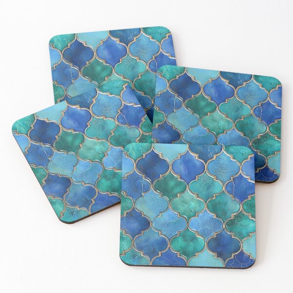 Item preview, Blue Jade Maroccan Gold Gilding Pattern designed and sold by GrinGalore.