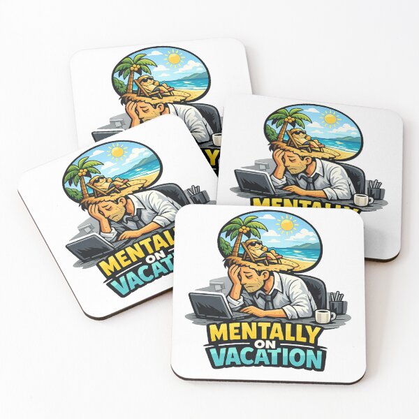 Item preview, Mentally On Vacation Funny Design – Office Burnout Humor, Work From Home Life, Beach Dream Escape designed and sold by JVDesignsShop.