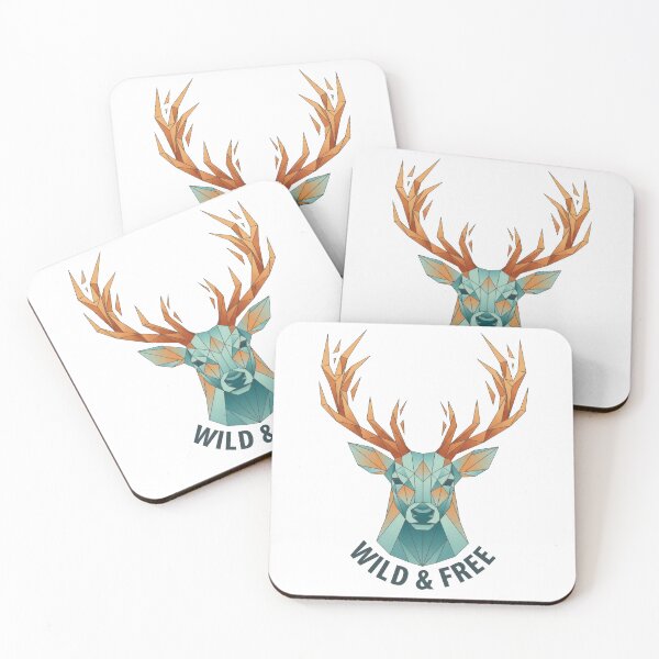 Item preview, Geometric Deer Head Wild and Free Low Poly Nature Illustration designed and sold by seven things shop.
