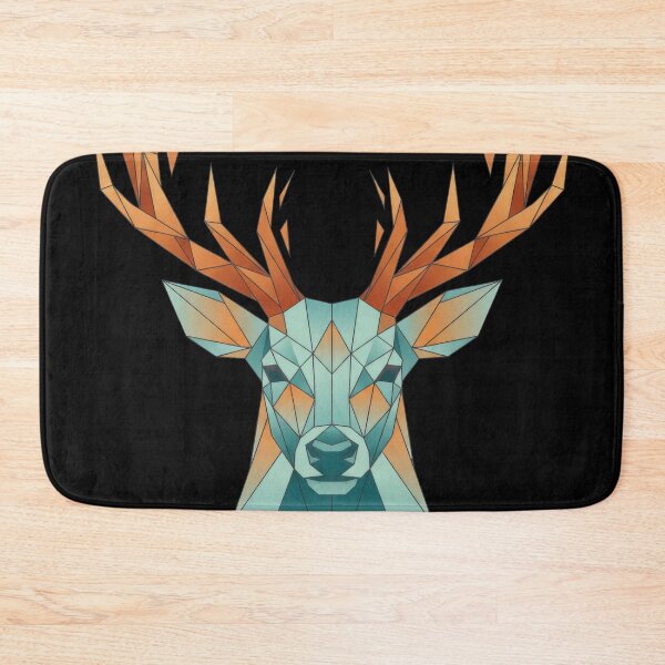 Artikelvorschau, Geometrischer Hirschkopf, wild und frei, Low-Poly-Naturillustration entworfen und verkauft von seven things shop.