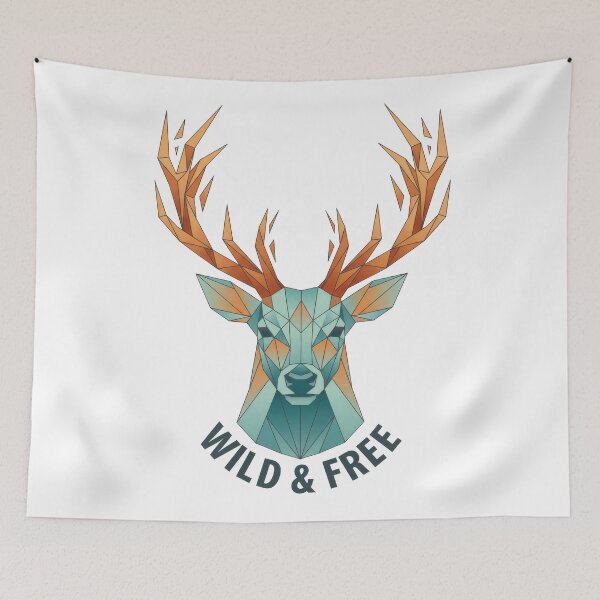 Item preview, Geometric Deer Head Wild and Free Low Poly Nature Illustration designed and sold by seven things shop.
