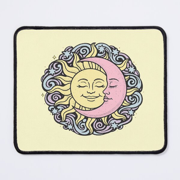 Item preview, Vintage Sun and Moon Face Celestial Boho Mystical Round Art designed and sold by VibeMax.