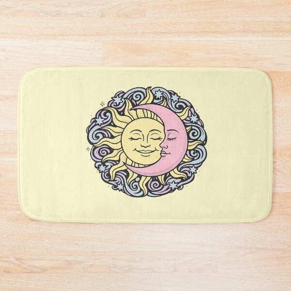 Item preview, Vintage Sun and Moon Face Celestial Boho Mystical Round Art designed and sold by VibeMax.