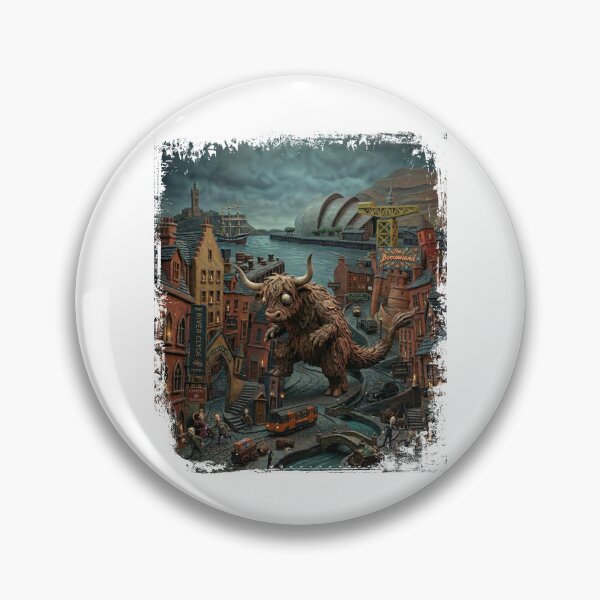 Item preview, Coozilla Attacks Glasgow: Highland Cow Monster Scottish City designed and sold by Loom on the Loch.