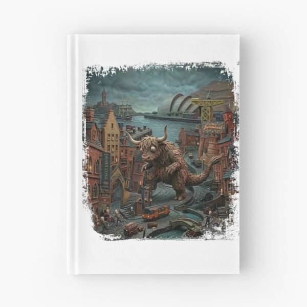 Item preview, Coozilla Attacks Glasgow: Highland Cow Monster Scottish City designed and sold by Loom on the Loch.