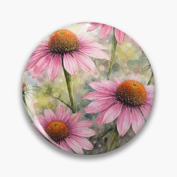 Item preview, Pink Coneflower Watercolor Illustration – Echinacea Floral Art Soft Botanical Print designed and sold by Darlin8888.