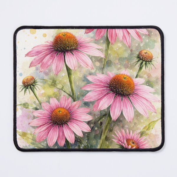 Item preview, Pink Coneflower Watercolor Illustration – Echinacea Floral Art Soft Botanical Print designed and sold by Darlin8888.