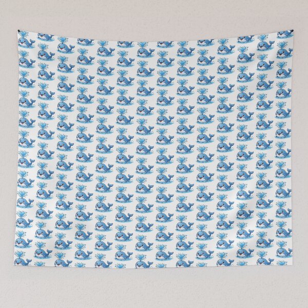 Item preview, Cartoon whale blowing heart-shaped water designed and sold by PriyankaSonara.