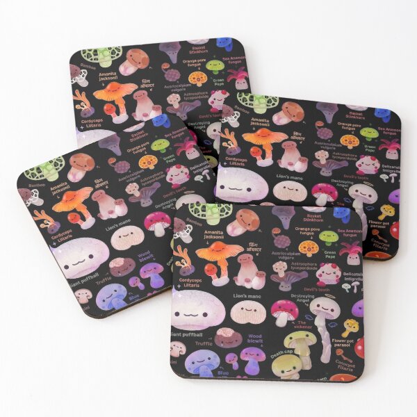 Item preview, Kawaii Fungi Friends Sticker Mega-Pack - Cute Alphabet of Mushrooms & Leaves designed and sold by DesertFlowArt.