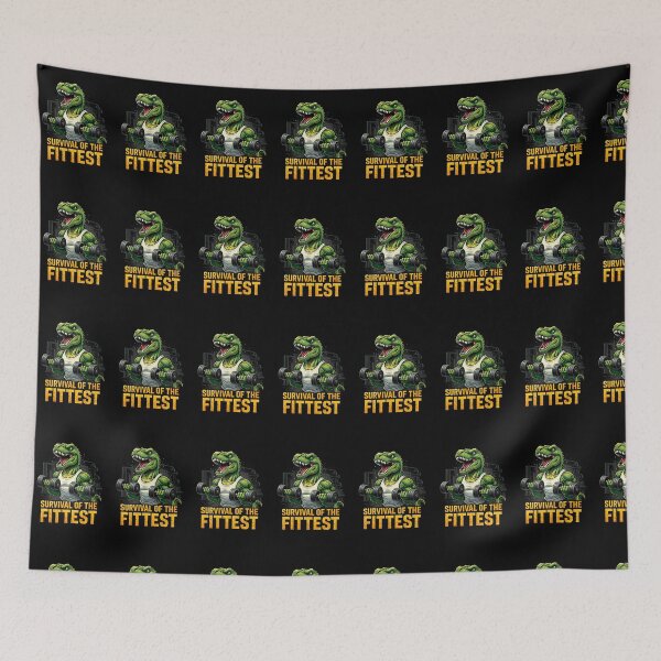 Item preview, Survival of the Fittest Funny Gym Dinosaur designed and sold by Hornace88studio.