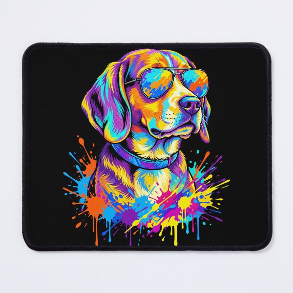 Item preview, Colorful Pop Art Beagle Dog wearing Sunglasses Paint Splatter designed and sold by seven things shop.