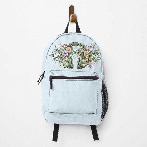 Item preview, Floral Headphones Music Botanical Wildflower Dark Art Print designed and sold by VibeMax.