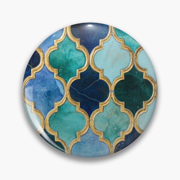 Item preview, Royal Azure Emerald Maroccan Gold Gilding Pattern designed and sold by GrinGalore.
