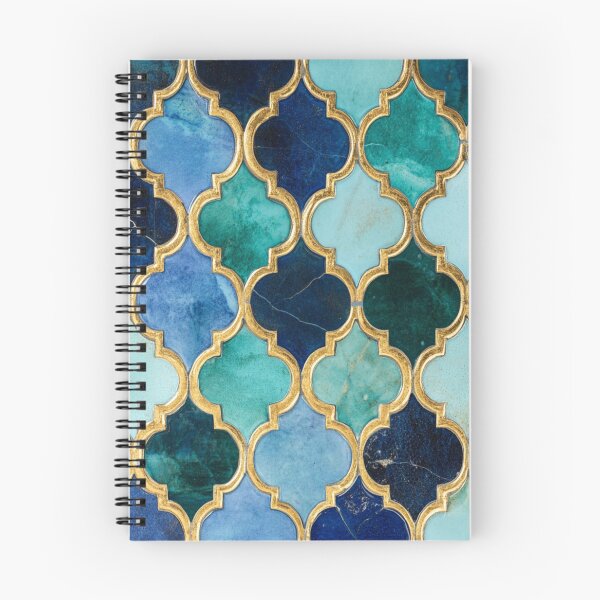 Item preview, Royal Azure Emerald Maroccan Gold Gilding Pattern designed and sold by GrinGalore.