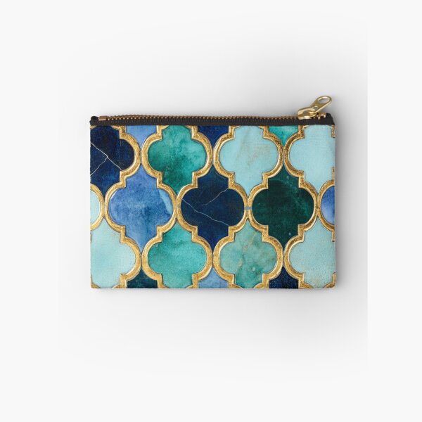 Item preview, Royal Azure Emerald Maroccan Gold Gilding Pattern designed and sold by GrinGalore.