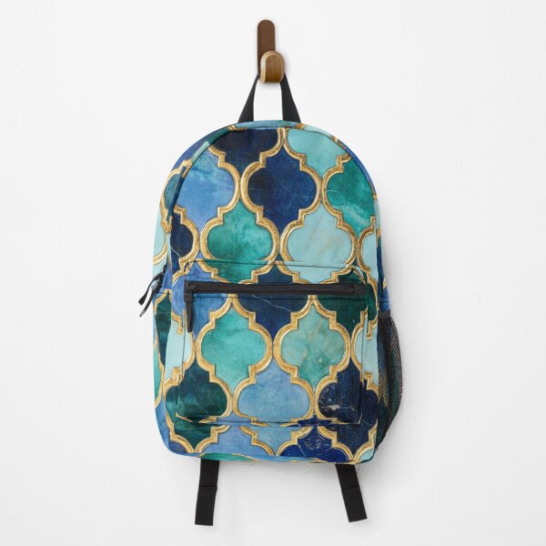 Item preview, Royal Azure Emerald Maroccan Gold Gilding Pattern designed and sold by GrinGalore.