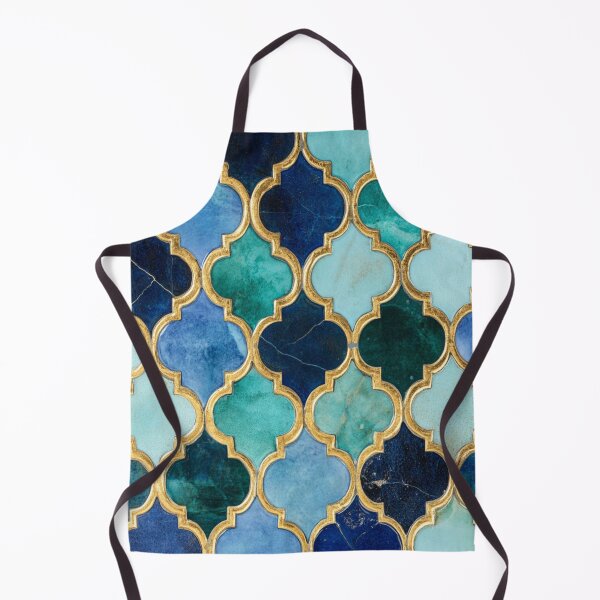 Item preview, Royal Azure Emerald Maroccan Gold Gilding Pattern designed and sold by GrinGalore.
