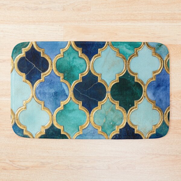 Item preview, Royal Azure Emerald Maroccan Gold Gilding Pattern designed and sold by GrinGalore.
