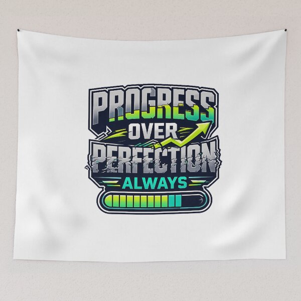 Item preview, Progress Over Perfection Always T-Shirt Design - Modern Growth Mindset & Loading Bar Illustration designed and sold by ascendzero.