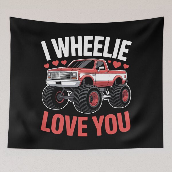 Item preview, Valentines I Wheelie Love You Monster Trucks designed and sold by HellD3vil-Art.