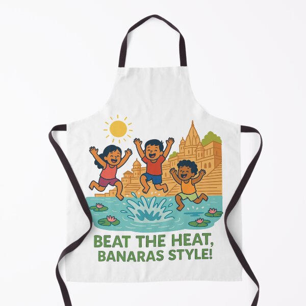 Item preview, Beat The Heat Banaras Style – Varanasi Ganga Summer Fun Kids Cartoon Design designed and sold by Globalcitytees.