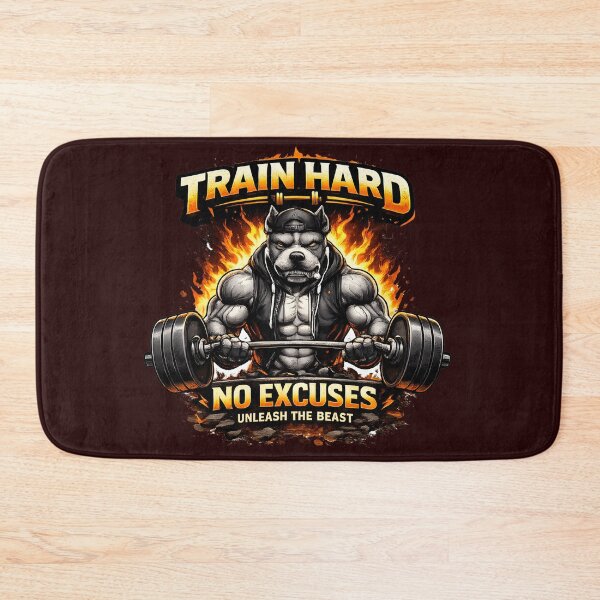 Item preview, Train Hard No Excuses Pitbull Gym Motivation T-Shirt  Beast Mode Workout Fitness Design designed and sold by Nixora.