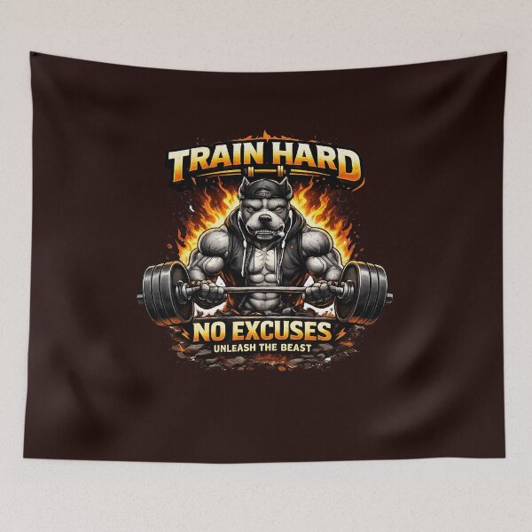 Item preview, Train Hard No Excuses Pitbull Gym Motivation T-Shirt  Beast Mode Workout Fitness Design designed and sold by Nixora.