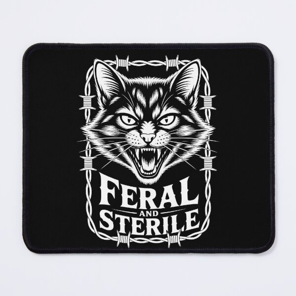 Item preview, Feral and Sterile Punk Cat Barbed Wire Badge Dark Humor Cat Gift designed and sold by Dazeville Studio1541 .