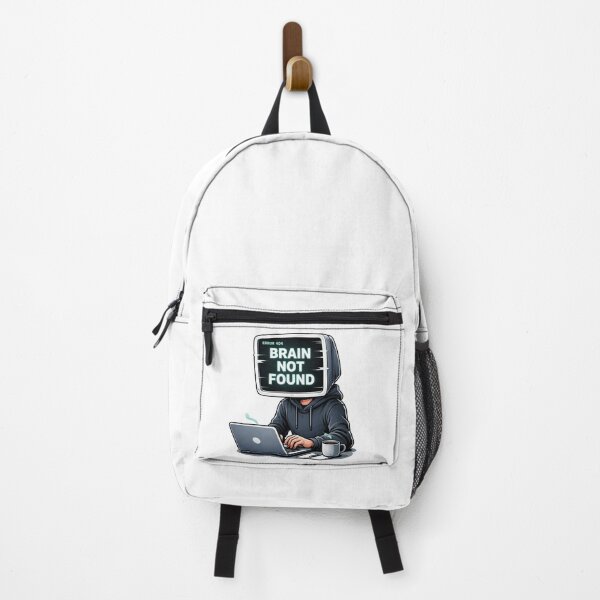 Item preview, Error 404 Brain Not Found Funny Design – Programmer Humor, IT Joke, Work Burnout Tech Meme designed and sold by JVDesignsShop.