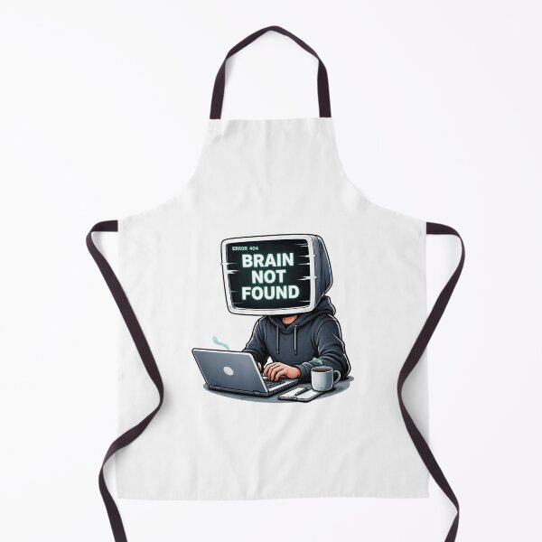 Item preview, Error 404 Brain Not Found Funny Design – Programmer Humor, IT Joke, Work Burnout Tech Meme designed and sold by JVDesignsShop.