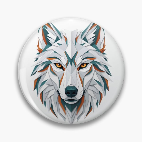 Item preview, Geometric Wolf Head Papercraft Style Vector Art designed and sold by seven things shop.