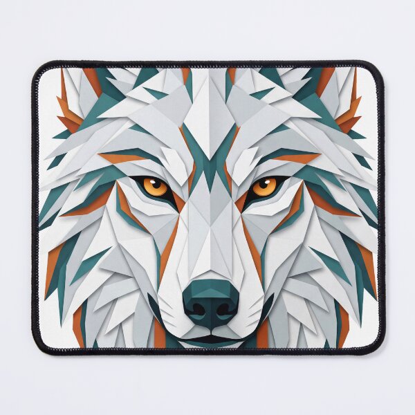 Item preview, Geometric Wolf Head Papercraft Style Vector Art designed and sold by seven things shop.