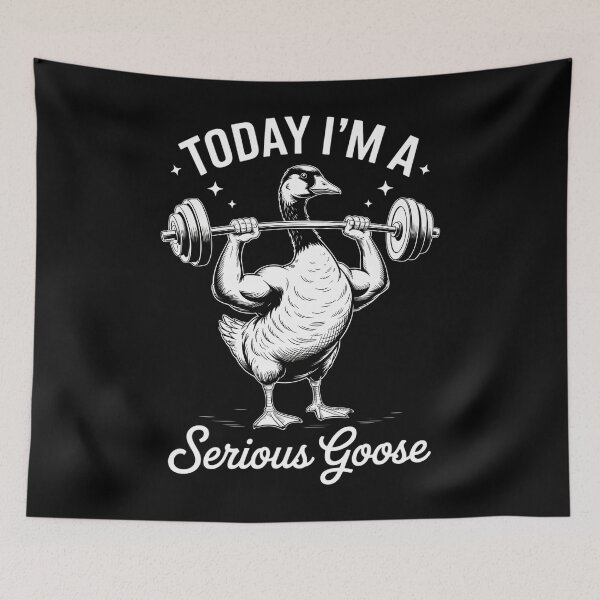 Item preview, Today I'm A Serious Goose Lifting Weights Gym Fitness designed and sold by HellD3vil-Art.