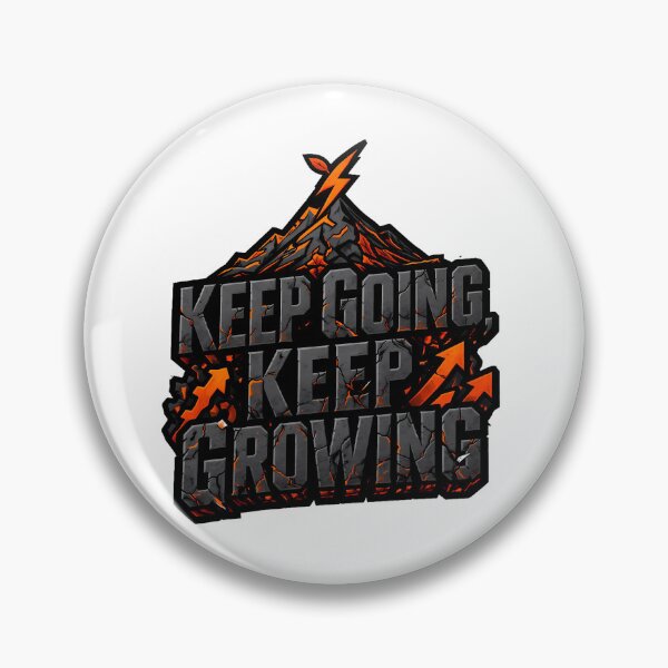 Item preview, Keep Going Keep Growing T-Shirt Design - Motivational Mountain & Lightning Bolt Art designed and sold by ascendzero.