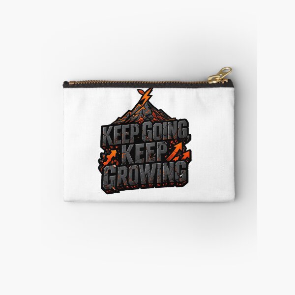 Item preview, Keep Going Keep Growing T-Shirt Design - Motivational Mountain & Lightning Bolt Art designed and sold by ascendzero.