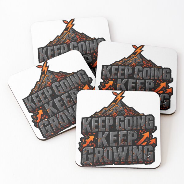 Item preview, Keep Going Keep Growing T-Shirt Design - Motivational Mountain & Lightning Bolt Art designed and sold by ascendzero.