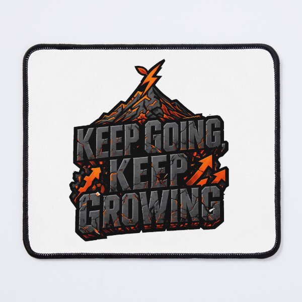 Item preview, Keep Going Keep Growing T-Shirt Design - Motivational Mountain & Lightning Bolt Art designed and sold by ascendzero.