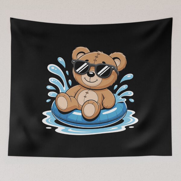 Item preview, Water-Loving Teddy Bear in a Floating Ring designed and sold by HellD3vil-Art.