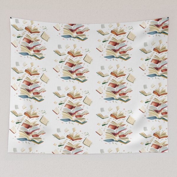 Item preview, Scattered Open Books – Cozy Reader Aesthetic Illustration designed and sold by Ragnarok-Tee.