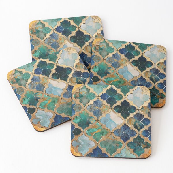 Item preview, Amber Emerald Maroccan Gold Gilding Pattern designed and sold by GrinGalore.