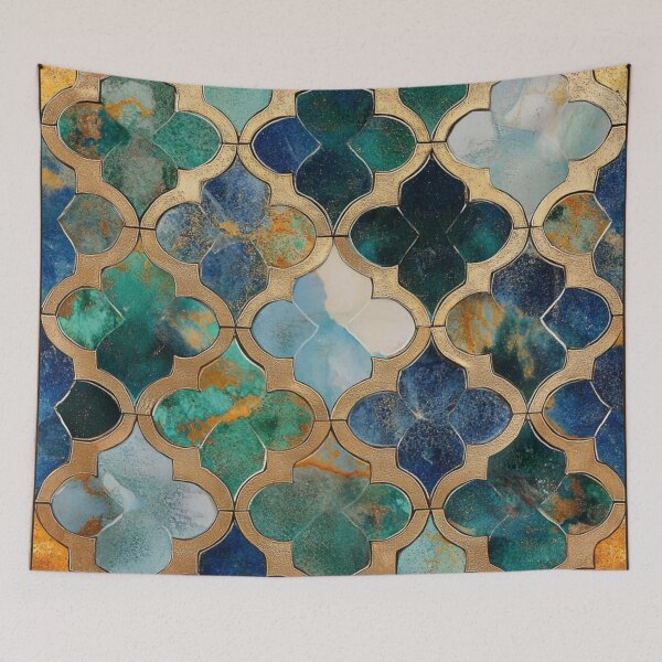 Item preview, Amber Emerald Maroccan Gold Gilding Pattern designed and sold by GrinGalore.