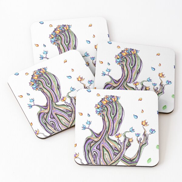 Item preview, Psychedelic Metamorphosis - Fluid Line Art Nature Silhouette designed and sold by inspik.