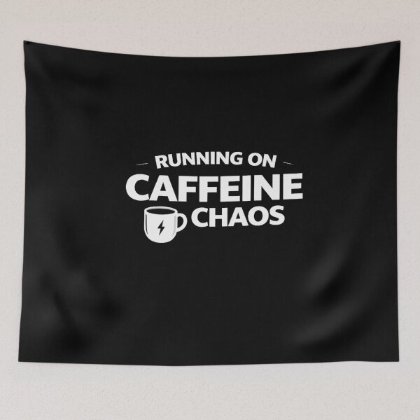 Item preview, Running On Caffeine Chaos Funny Coffee Shirt Introvert ADHD Humor Tee designed and sold by VibeOffline Studio.