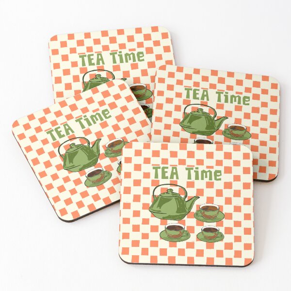 Item preview, Vintage Tea Time Cup & Kettle Retro Checkered Illustration designed and sold by MaiZephyr.